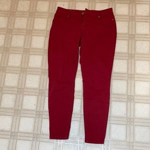 Red stretch skinny jeans women’s 14